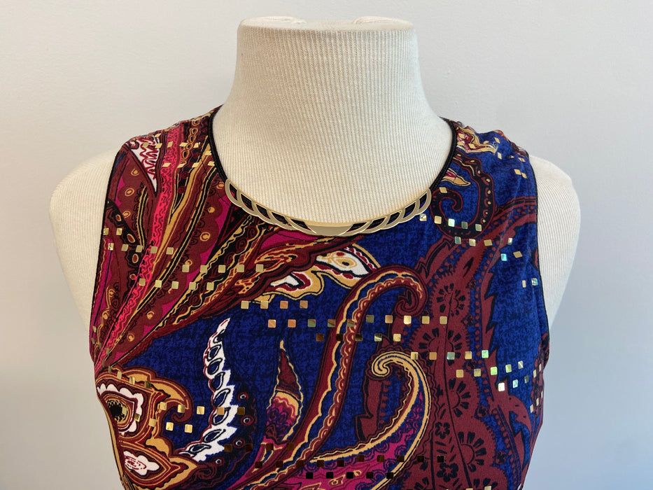 Joseph Ribkoff Navy/Multi Paisley Sleeveless Dress 183619 NEW