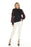 Johnny Was Black Kurt Striped Pullover Sweater Boho Chic M53420 NEW