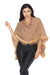 Alashan Luxe Style LXF9317 Camel 100% Cashmere Flutter Fox Trim Topper Poncho