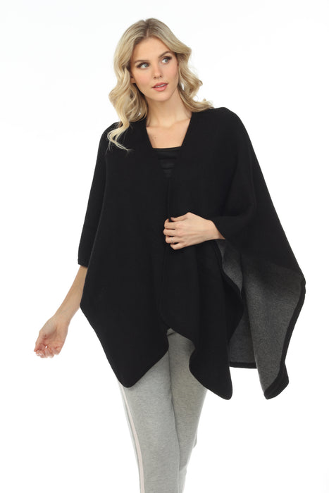 Alashan Luxe Style LXF934 Ebony Black/Graphite Grey Cotton Cashmere All Wrapped Up Reversible Ruana Cover-Up
