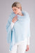 Alashan Luxe Style LXF8388 Frosted Blue 100% Cashmere Windchill Fox Trim Topper Poncho