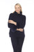 Alashan Luxe Style LX2003 Indigo 100% Cashmere Quebec Fox Cuff Turtleneck Sweater