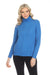 Alison Sheri Style A40020 Blue Turtleneck Long Sleeve Cable-Knit Cotton Sweater Top