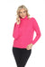 Alison Sheri Style A40020 Fuchsia Turtleneck Long Sleeve Cable-Knit Cotton Sweater Top