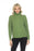 Alison Sheri Style A40020 Moss Green Turtleneck Long Sleeve Cable-Knit Cotton Sweater Top