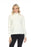 Alison Sheri Style A40176 Off-White Buttoned Sleeves Cable-Knit Sweater Top