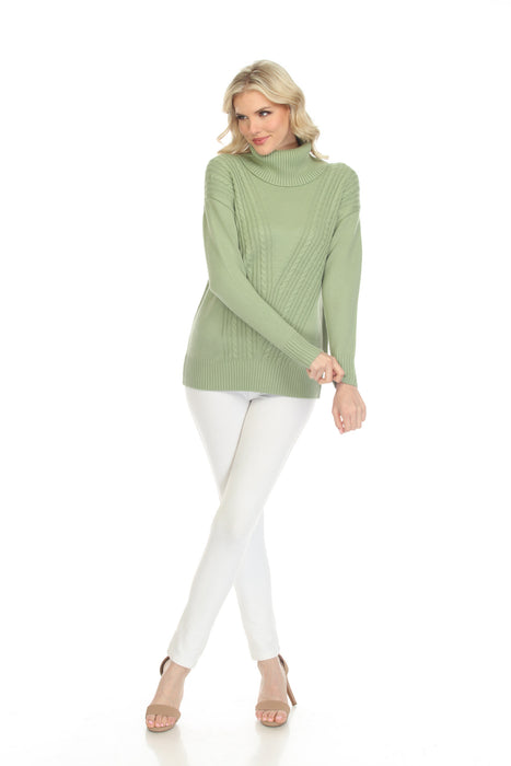 Alison Sheri Turtleneck Long Sleeve Cable-Knit Sweater Top A40128 NEW