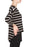 Joseph Ribkoff Black/Beige Striped Layered 3/4 Sleeve Top 173915 NEW