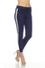 Caroline Grace by Alashan Style LC4001 Midnight Blue/White Cotton Cashmere Tipped Weekend Jogger Pants