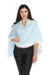 Caroline Grace by Alashan Style LSC9348 Robin's Egg Cotton Cashmere Flutter Fox Topper Poncho