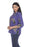 Citron Violet/Multi Crinkled Silk 3/4 Sleeve Button-Down Mandarin Collar Top CIT015 NEW