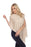 Claudia Nichole by Alashan Style LSS9335 Cream Beige Silk Cashmere Cold Shoulder Topper Poncho