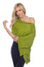 Claudia Nichole by Alashan Style LSC1501 Grass Green Cotton Cashmere Trade Wind Dress Topper Poncho