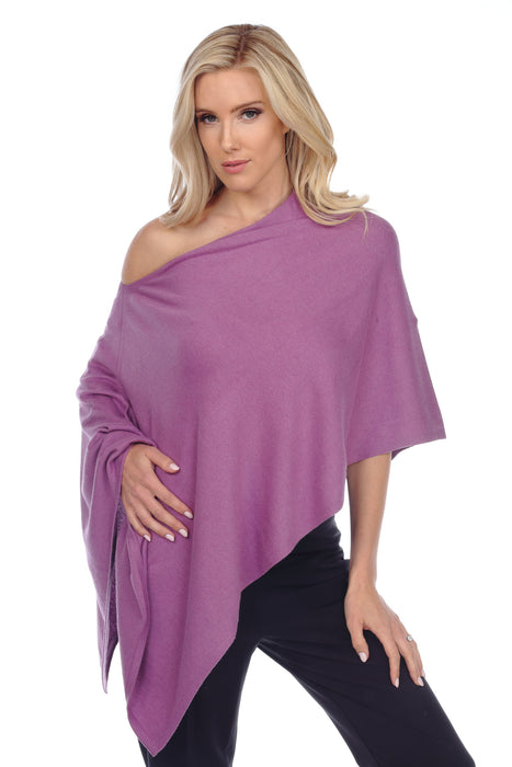Claudia Nichole by Alashan Style LSC1501 Light Purple Cotton Cashmere Trade Wind Dress Topper Poncho