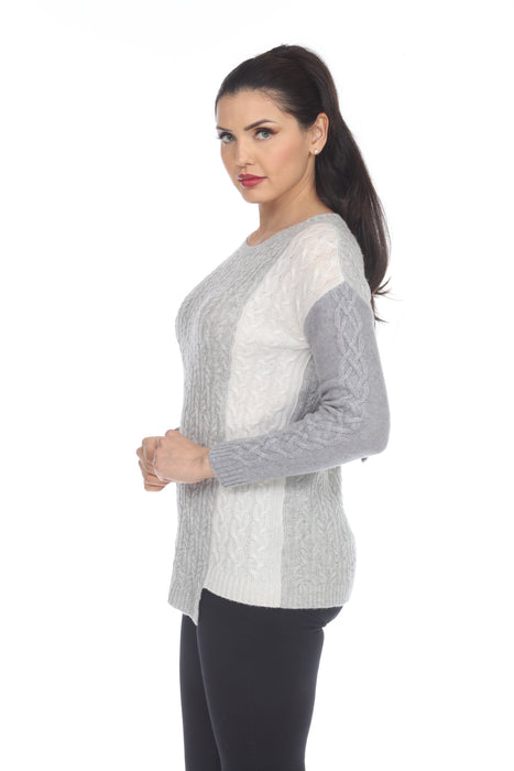 Claudia Nichole by Alashan Multi Wool Cashmere Color Block Pullover Sweater LM2009