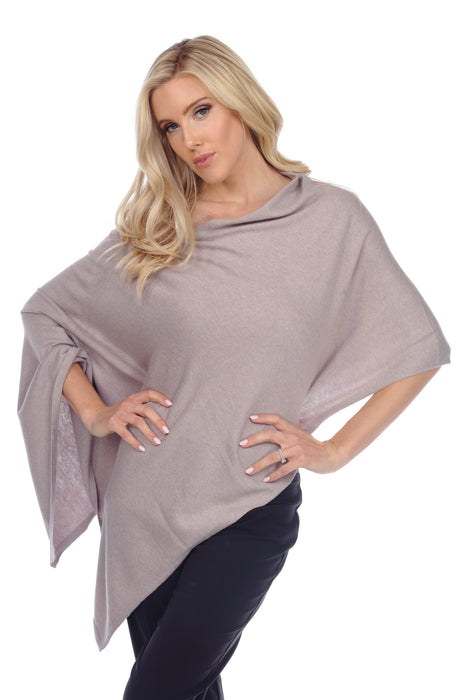 Claudia Nichole by Alashan Style LSC1501 Mystery Grey Cotton Cashmere Trade Wind Dress Topper Poncho