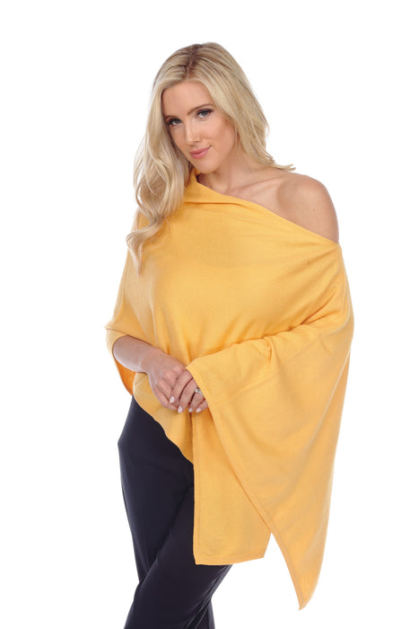 Claudia Nichole by Alashan Style LSC1501 Sunflower Yellow Cotton Cashmere Trade Wind Dress Topper Poncho