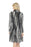 Elena Wang Black/Grey/Multi Animal Print Cowl Neck Knit Dress EW29078 NEW