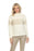 Elena Wang Style EW29018 Off-White/Gold Color Block Knitted Sweater Top