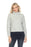 Elena Wang Style EW29066 Silver Grey Cropped Long Sleeve Knit Sweater Top