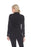 Frank Lyman Design Black Ruffled Sheer Trim Long Sleeve Knit Top 213800U NEW