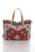 Jijou Capri Style JC0321 Wine Red Tapestry Leather Double Handle Handbag