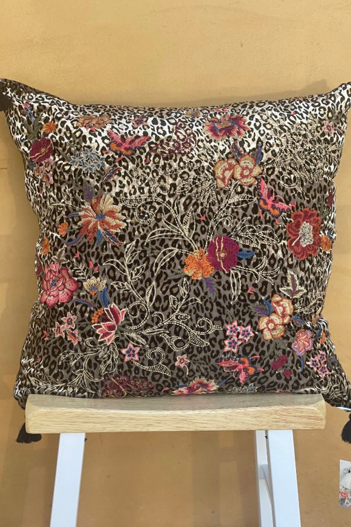 Johnny Was Style H20321 Animal Print Taline Velvet Embroidered Pillow Boho Chi
