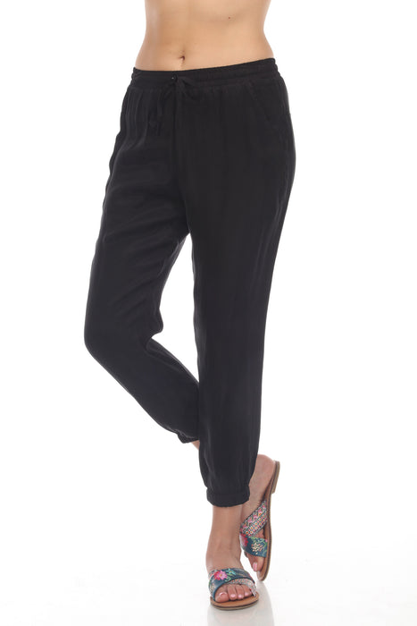 Johnny Was Style R65120 Black Alice Cropped Jogger Pants Boho Chic