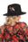 Johnny Was Black Emiko Wool Embroidered Fedora Hat Boho Chic MA2622 NEW