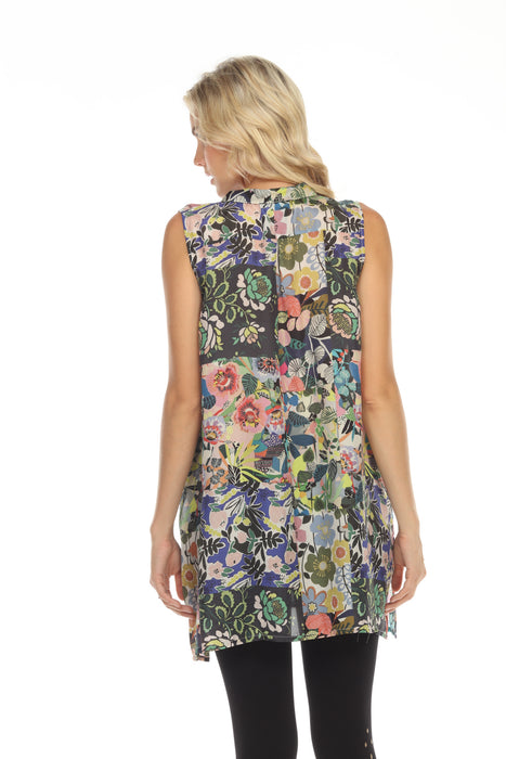 Johnny Was Chelsea Xanthe Floral Sleeveless Tunic Top Boho Chic C20222A2 NEW