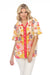 Johnny Was Jade Style L12422 Penny Silk Floral Short Sleeve Button-Down Shirt Chic
