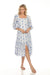 Johnny Was Jade Style L31122 White/Blue Beau Eyelet Button-Down Tiered Midi Dress Boho Chic