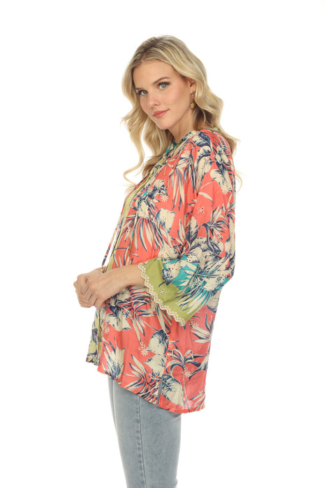 Johnny Was Kygo Marianne Silk Floral Tunic Top Boho Chic C20322A3 NEW