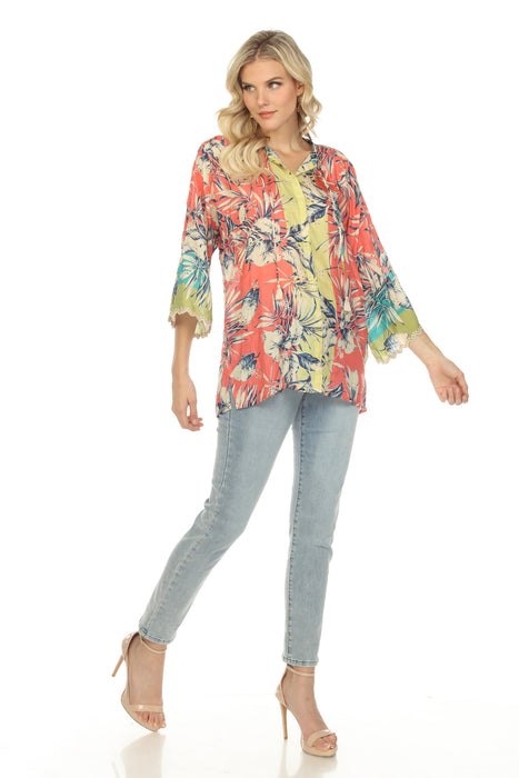 Johnny Was Kygo Marianne Silk Floral Tunic Top Boho Chic C20322A3 NEW