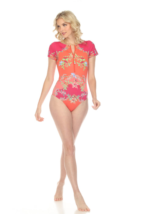 Johnny Was Style CSW9821AN Wave Surf One-Piece Swimsuit Boho Chic