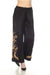 Johnny Was Workshop Style W68422 Black Martina Embroidered Wide-Leg Pants Chic