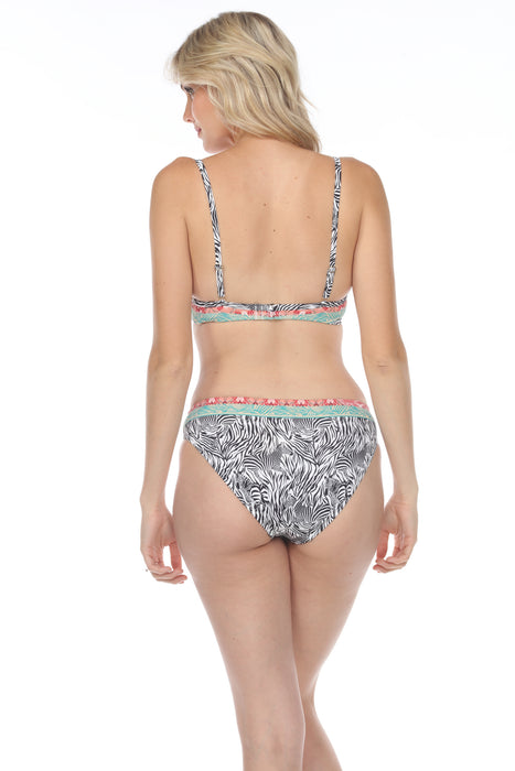 Johnny Was Zebra Twist Top & Hipster Bottom Two-Piece Swimsuit Boho Chic CSW7322-M/CSW7422