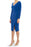 Joseph Ribkoff Azure Blue Front Slit Long Sleeve Sheath Dress 181047 NEW