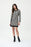 Joseph Ribkoff Style 224039 Beige/Black Houndstooth Long Sleeve Mini Dress