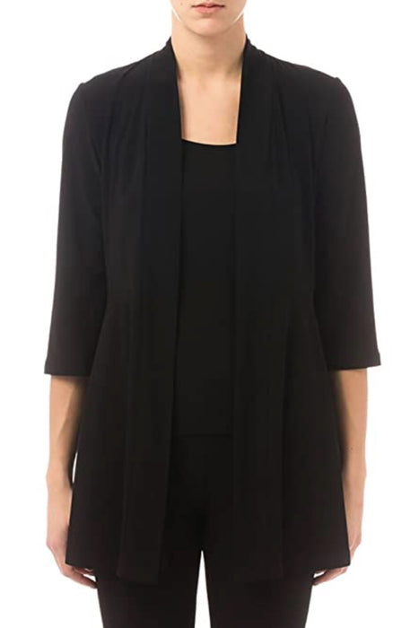 Joseph Ribkoff Style 20175 Black Open Front Half Sleeve Knit Cover-Up Jacket