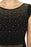 Joseph Ribkoff Black Embellished Boat Neck Cap Sleeve Sheath Dress 224077 NEW