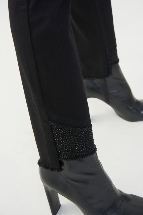 Joseph Ribkoff Black Embellished Distressed Ankle Skinny Jeans 223973