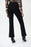 Joseph Ribkoff Black Faux Leather Split Hem Flared Pants 224311 NEW