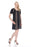 Joseph Ribkoff Black Mesh Panel Overlay Short Sleeve Shift Dress 211105 NEW