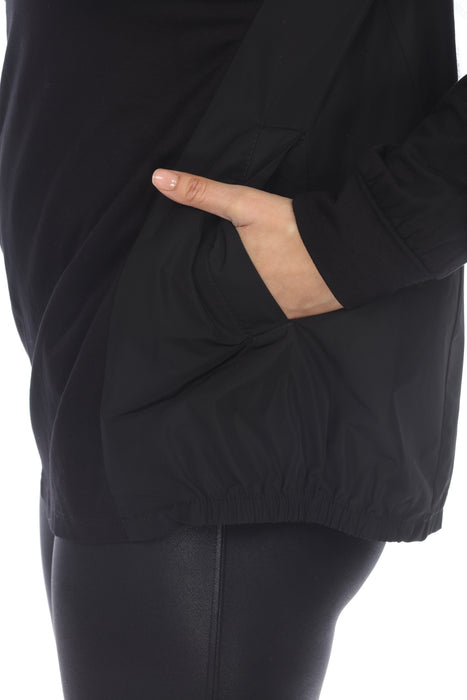 Joseph Ribkoff Black Mixed Panels V-Neck Long Sleeve Top 214218 NEW