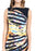 Joseph Ribkoff Black/Multi Floral Striped Sleeveless Sheath Dress 172717 NEW