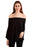 Joseph Ribkoff Style 183164 Black Off-Shoulder Long Bell Sleeve Top