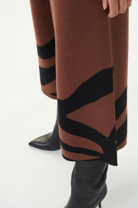 Joseph Ribkoff Black/Toffee Animal Print Sweater Culotte Pants 223949