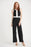 Joseph Ribkoff Style 203490 Black/Vanilla Color Block Pleated Front Jumpsuit