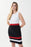 Joseph Ribkoff Black/Vanilla/Lipstick Red Color Block Sleeveless Sheath Dress 223060 NEW